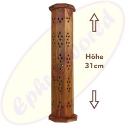 Räucherturm Mangoholz 8-eckig 2-teilig 31cm