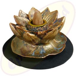Rückflussräuchergefäß Lotus bronzefarben
