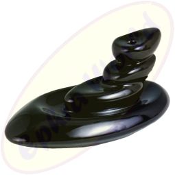 Rückflussräucherkegelgefäß vier Kieselsteine schwarz Keramik