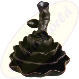 Rückflussräucherkegelbrenner Lotus groß braun Keramik