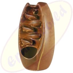 Rückflussräucherkegelgefäß 5 Stufen-Wasserfall in Vase Holzoptik braun Keramik