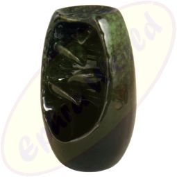 Rückflussräucherkegelgefäß 4 Stufen-Wasserfall in Vase schwarz-grün meliert Keramik