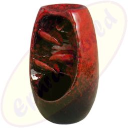 Rückflussräucherkegelgefäß 4 Stufen-Wasserfall in Vase schwarz-rot meliert Keramik