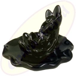 Rückflussräucherkegelhalter 3 Lotus auf Wasserblatt