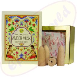 Sree Vani Golden India Backflow Cones/Rückflussräucherkegel Amber Musk