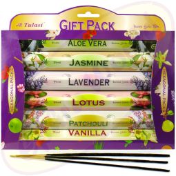 Tulasi Flowers Kit 6 x 20 Räucherstäbchen Set