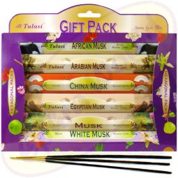 Tulasi Musk Kit 6 x 20 Räucherstäbchen Set