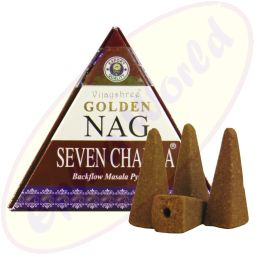 Vijayshree Golden Nag Seven Chakras Rückflussräucherkegel
