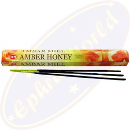 HEM Räucherstäbchen Amber – 20 Stück, Je 25 Cm, Echter Indischer Duft