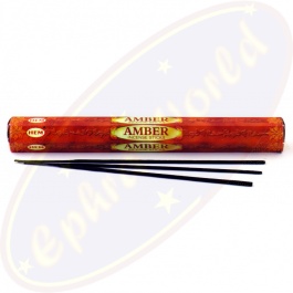 HEM Räucherstäbchen Amber – 20 Stück, Je 25 Cm, Echter Indischer Duft
