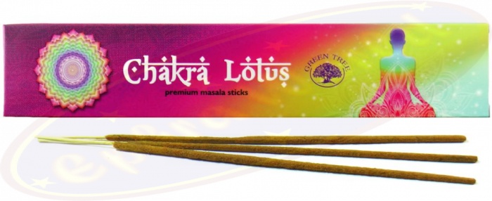 CHAKRA LOTUS von Green Tree Natural Incense 1x 15g Agarbathi Räucherstäbchen