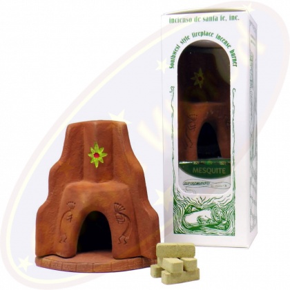 South West Style Räucheröfchen & 40 Mesquite Räucherbriketts - Incienso