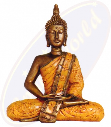 Thai Buddha Figur orange gold 30cm