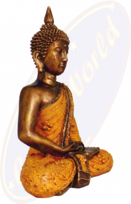 Thai Buddha Figur orange 30cm gold