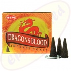 HEM Dragons Blood Red indische Räucherkegel