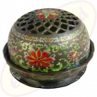 Luxus Räuchergefäß roter Lotus Keramik braun 7x11cm