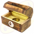 Räucherkegelbox Holz Motiv Yin Yang