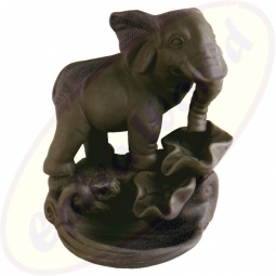 Elefant Rückfluss-Räucherkegelhalter dunkelbraun Keramik