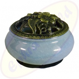 Räuchergefäß Glänzend Blau Keramik 10x6,5cm
