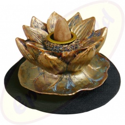 Rückflussräuchergefäß Lotus bronzefarben