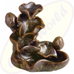 Rückflussräucherkegel-Gefäß Lotus kupferfarben Keramik