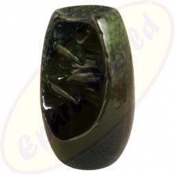 Rückflussräucherkegelgefäß 4 Stufen-Wasserfall in Vase schwarz-grün meliert Keramik