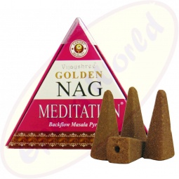 Vijayshree Golden Nag Meditation Rückflussräucherkegel