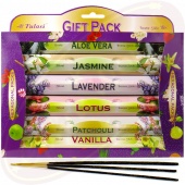Tulasi Flowers Kit 6 x 20 Räucherstäbchen Set Tulasi Flowers Kit 6 x 20 Räucherstäbchen Set
