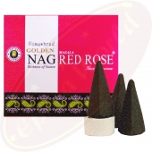 Vijayshree Golden Nag Red Rose Räucherkegel