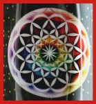 R&auml;ucherst&auml;bchenhalter Boot Metall Blume des Lebens-Motiv bunt 26cm